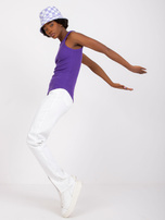 Dark purple ribbed top Eston RUE PARIS.