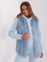 Hurt Jasnoniebieska futrzana kamizelka z podszewką