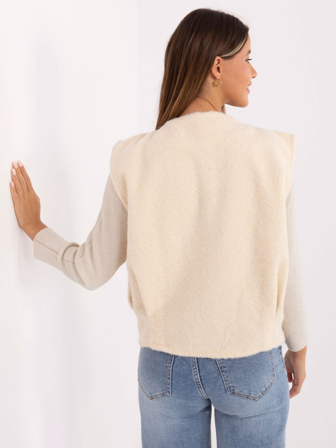 Ecru kamizelka z włochatej dzianiny RUE PARIS