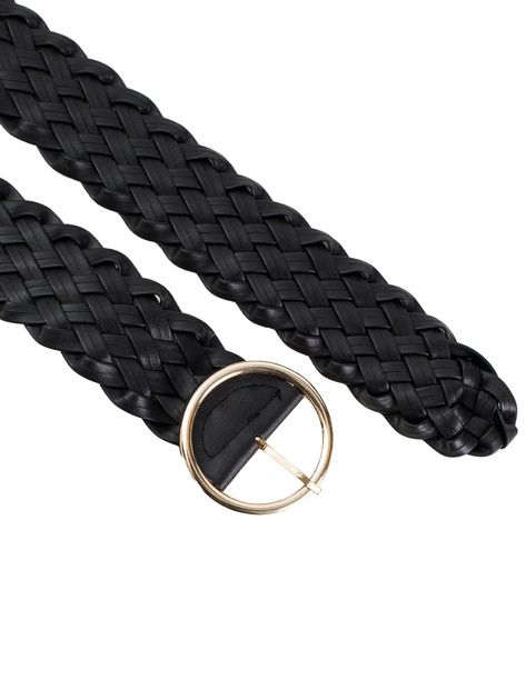 Hurt Czarny pleciony pasek z eko skóry OCH BELLA