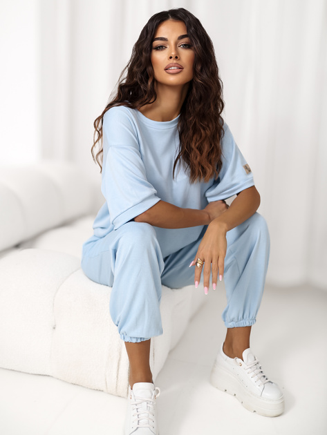 Jasnoniebieski komplet z miękkiego materiału RUE PARIS