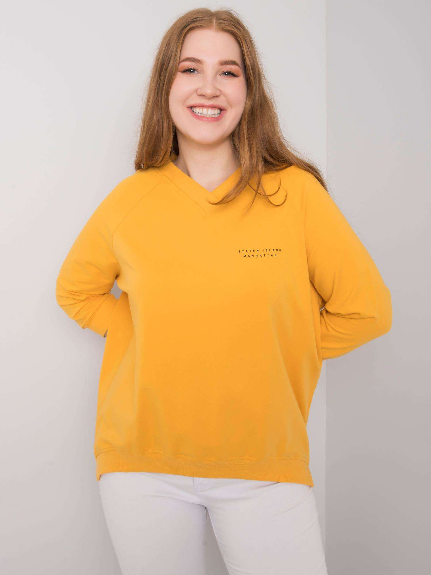 Żółta bluza plus size z bawełny Naenia