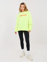 Fluo žlutá dámská oversized mikina s zateplením.