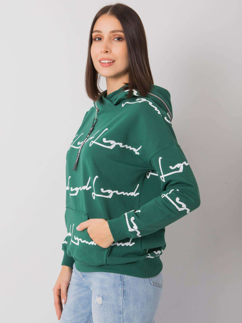 Ciemnozielona bluza plus size z kieszenią Jossy