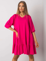 Yelda Fuchsia Cotton Dress 