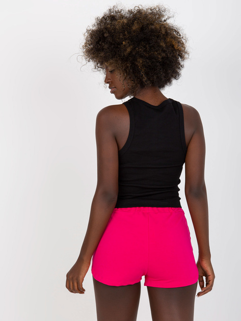 Czarny prążkowany top basic bez rękawów