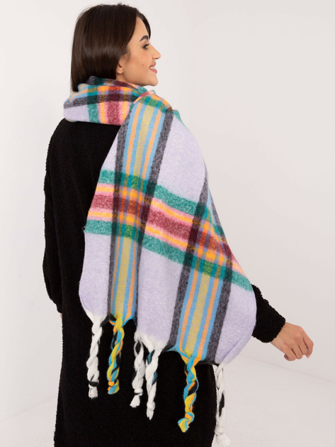 Hurtownia online Jasnofioletowy damski szal z frędzlami