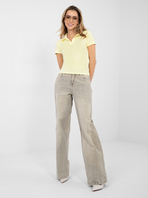 Jasnożółta dopasowana koszulka typu polo