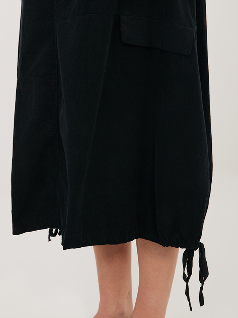 Czarna sztruksowa spódnica ze ściągaczami RUE PARIS