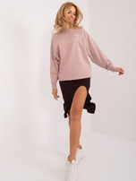 Hurt Brudnoróżowa bluza oversize z napisem SUBLEVEL