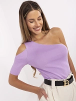 Liliowa bluzka na jedno ramię Lennah RUE PARIS
