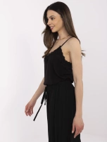 Czarny damski top z koronką FRESH MADE