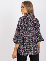 Czarna bluzka o luźnym kroju z nadrukiem ZULUNA