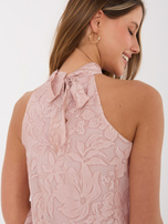 Brudnoróżowy elegancki top z wypukłym wzorem