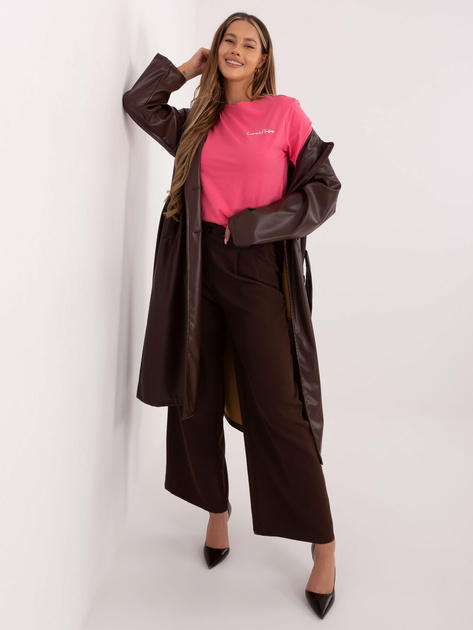 Różowy t-shirt z nadrukiem na plecach SUBLEVEL