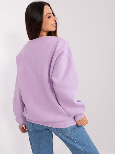 Hurt Jasnofioletowa bluza bez kaptura z bawełną