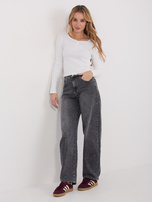 Ecru damska bluzka basic z długim rękawem 