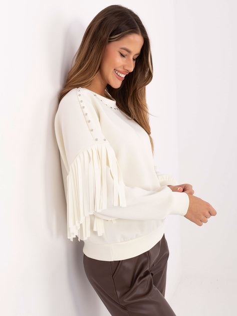 Ecru damska bluza w stylu country RUE PARIS