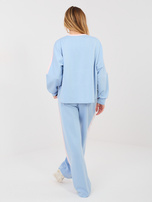 Pastelowy niebieski komplet z lampasami  RUE PARIS 