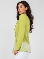 Limonkowa marynarka z poduszkami na ramionach