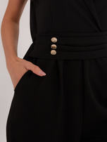 Czarny elegancki kombinezon bez rękawów 