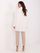 Ecru krótki płaszcz z dwurzędowym zapięciem