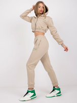 Beżowy dresowy komplet dwuczęściowy Kalifornia RUE PARIS