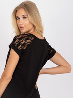 Czarna bluzka na co dzień z bawełny RUE PARIS