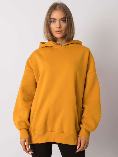 Musztardowa bluza damska z kapturem Michele