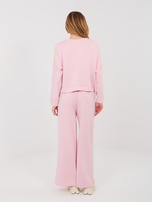 Pastelowy różowy komplet z kontrastowymi lampasami RUE PARIS  
