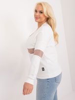 Hurt Ecru bawełniana bluzka plus size z długim rękawem