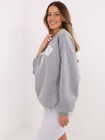 Hurt Szara melanżowa bluza bez kaptura z ociepleniem