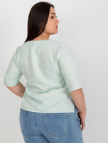 Hurtownia Miętowa elegancka bluzka plus size