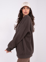 Czekoladowa rozpinana bluza z kieszeniami