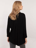 Hurt Czarny damski sweter oversize z błyszczącą nitką