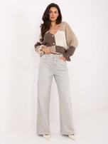 Jasnoszare długie jeansy wide leg SUBLEVEL