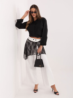 Czarna damska koszula z długim rękawem