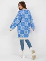 Hurt Biało-niebieski damski kardigan we wzory RUE PARIS 