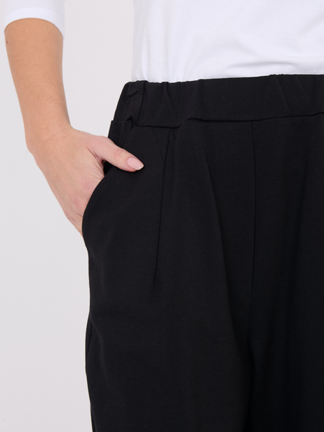 Czarne damskie spodnie z nogawką 7/8 RUE PARIS