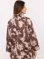 Khaki-jasnobeżowa asymetryczna narzutka od kompletu