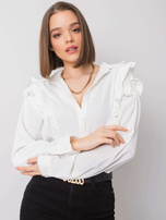 Ecru koszula z falbanami Layla OCH BELLA
