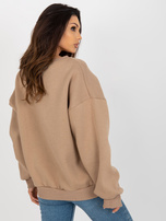 Hurt Ciemnobeżowa bluza bez kaptura o kroju oversize