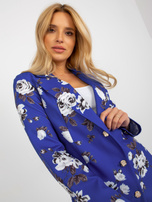 Hurt Kobaltowa elegancka marynarka w róże od garnituru