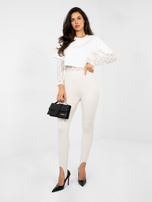 Białe dwuwarstwowe body z koronką