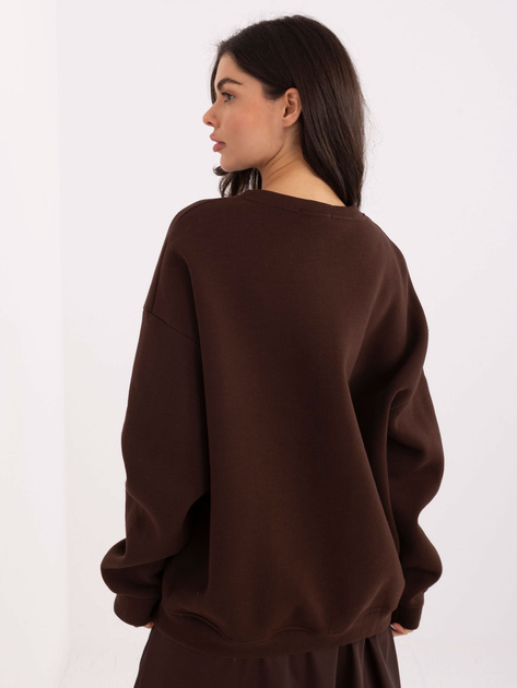 Ciemnobrązowa bluza overisze z napisem