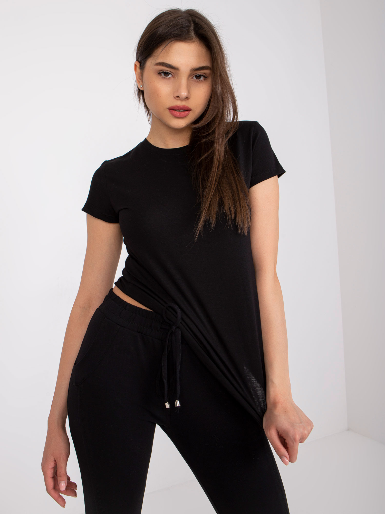 Czarny t-shirt Peachy