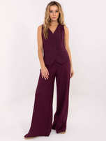 Burgundowa elegancka kamizelka od garnituru RUE PARIS 