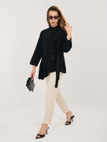 Czarna rozpinana koszula z sztruksu RUE PARIS 