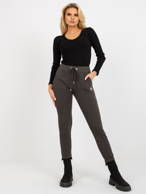 Hurtownia Khaki damskie spodnie dresowe z kieszeniami