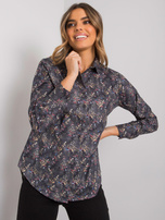 Dark grey patterned shirt for women Clermont RUE PARIS